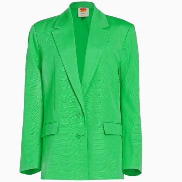 NWT Women's Bright Green Oversized Blazer Sz Med - Picture 1 of 15